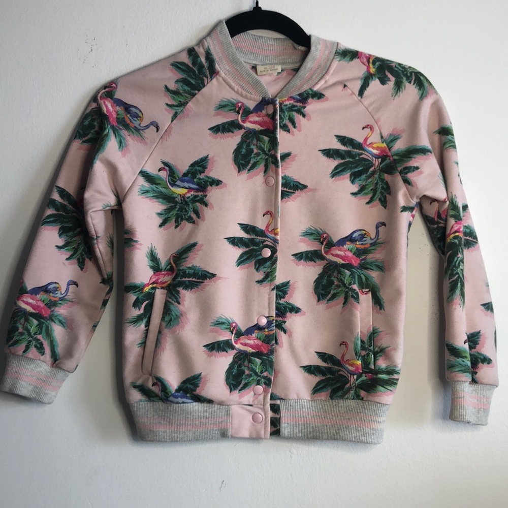 Zara Girls Flamingo Bomber Jacket